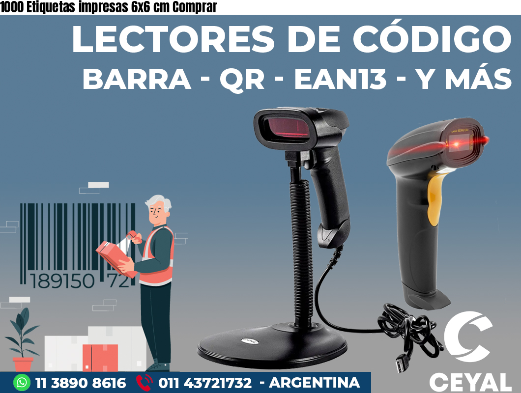 1000 Etiquetas impresas 6x6 cm Comprar