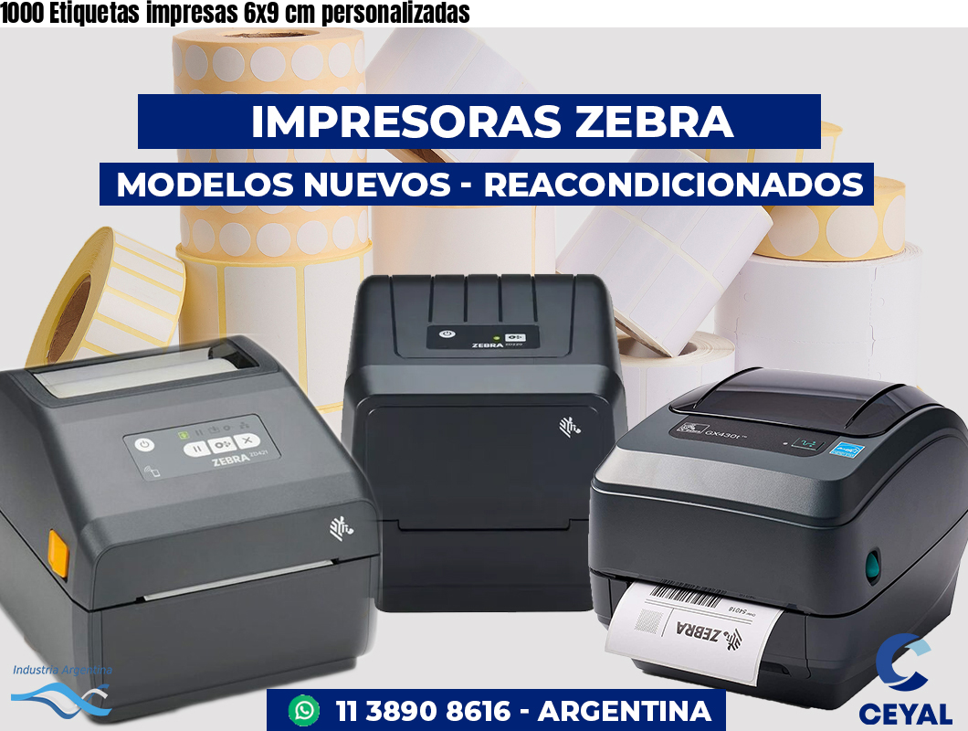 1000 Etiquetas impresas 6x9 cm personalizadas