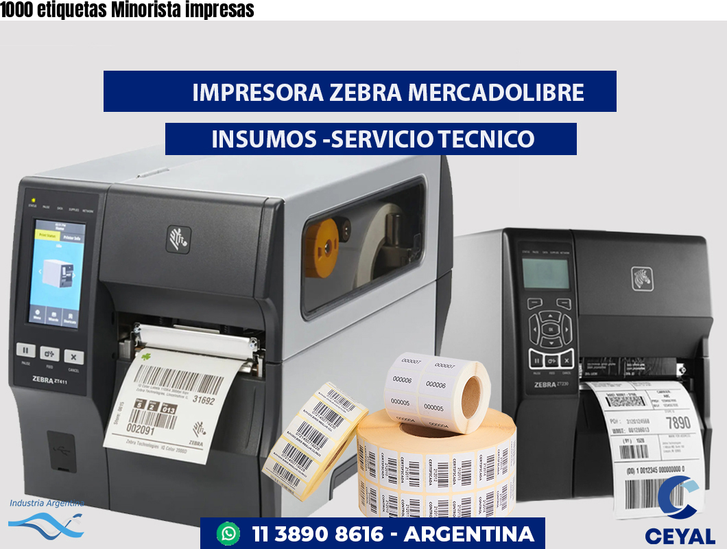 1000 etiquetas Minorista impresas