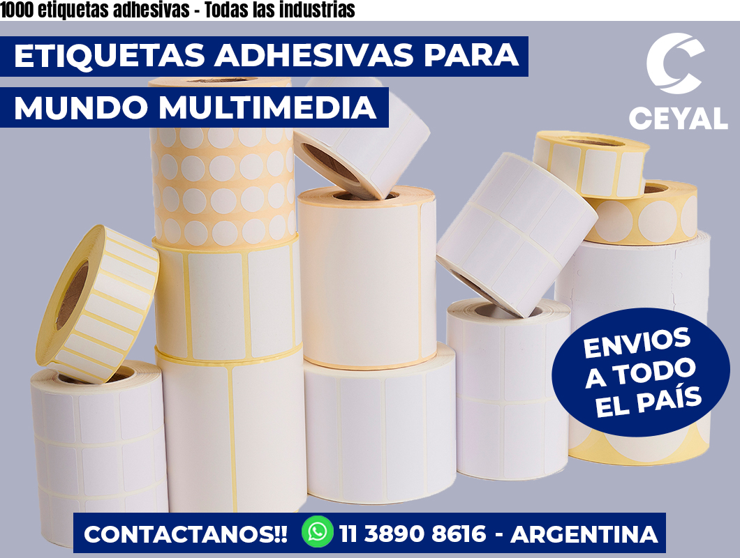 1000 etiquetas adhesivas - Todas las industrias