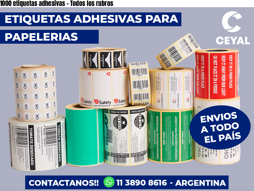 1000 etiquetas adhesivas – Todos los rubros