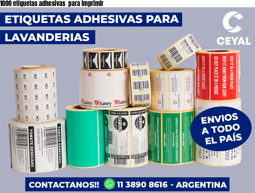 1000 etiquetas adhesivas  para imprimir