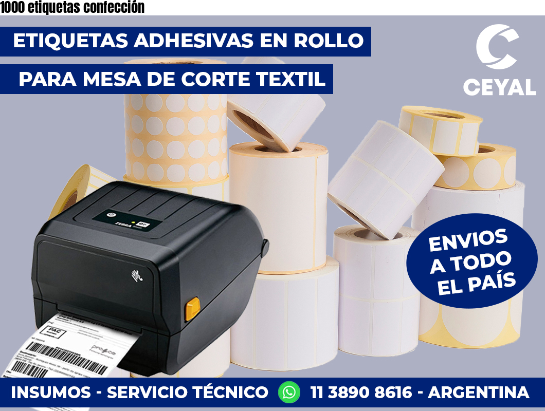 1000 etiquetas confección