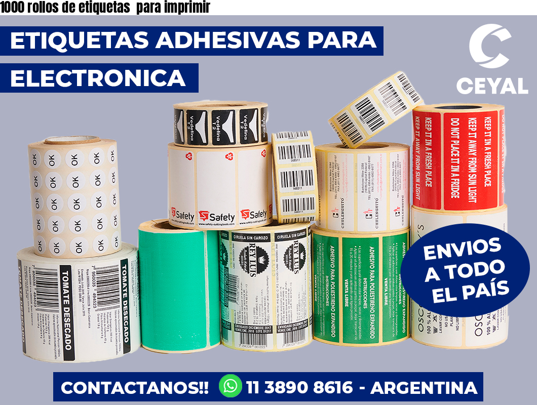 1000 rollos de etiquetas para imprimir