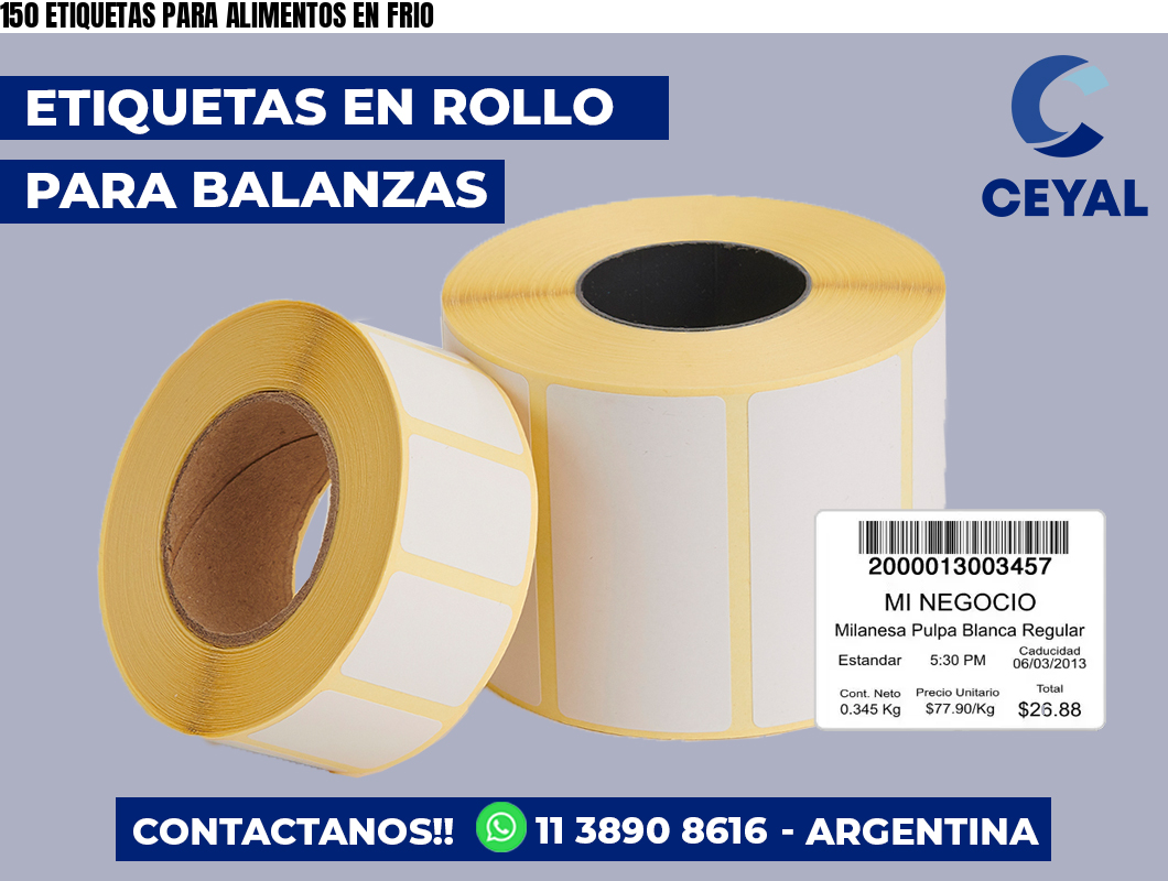 150 ETIQUETAS PARA ALIMENTOS EN FRIO