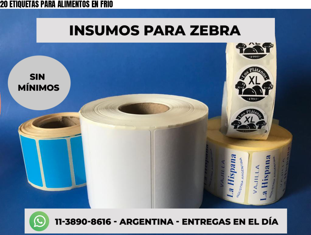 20 ETIQUETAS PARA ALIMENTOS EN FRIO