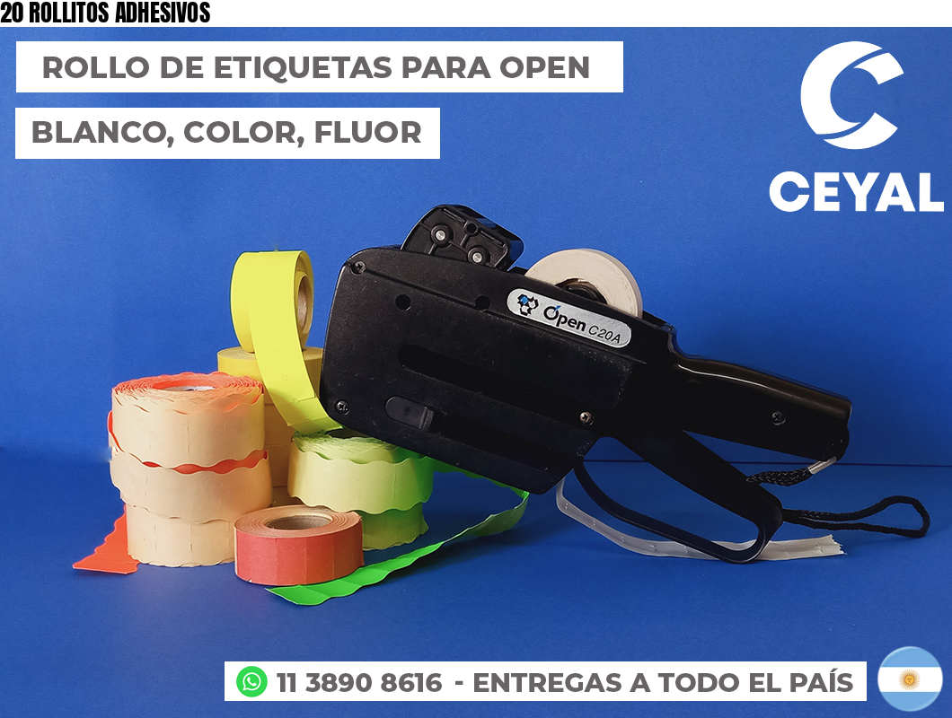 20 ROLLITOS ADHESIVOS