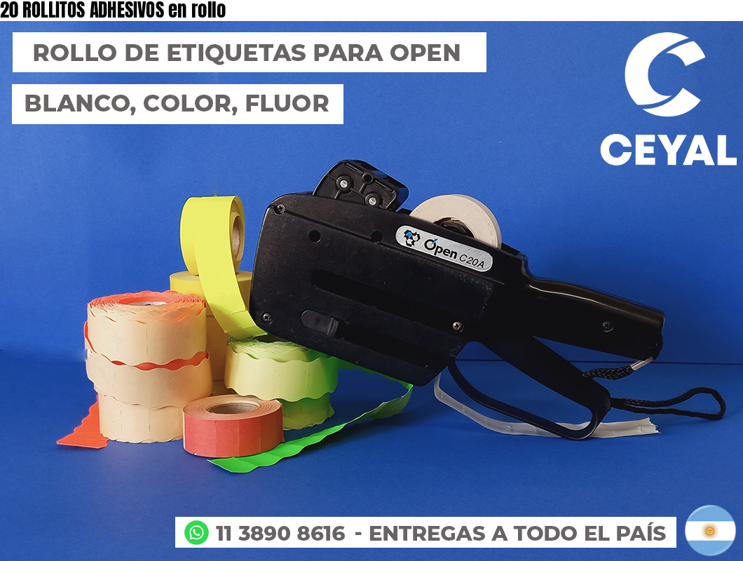 20 ROLLITOS ADHESIVOS en rollo