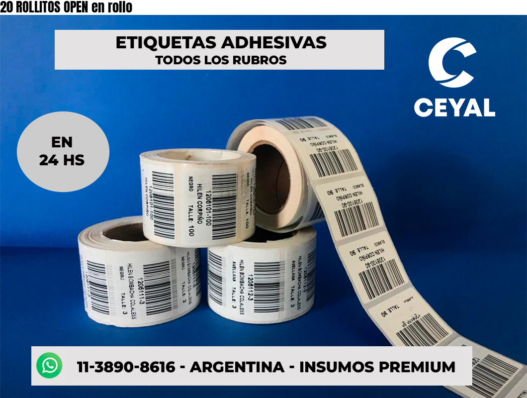 20 ROLLITOS OPEN en rollo