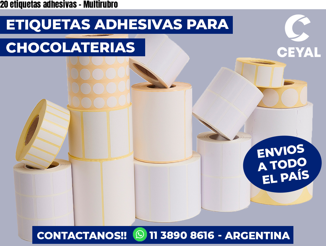 20 etiquetas adhesivas - Multirubro