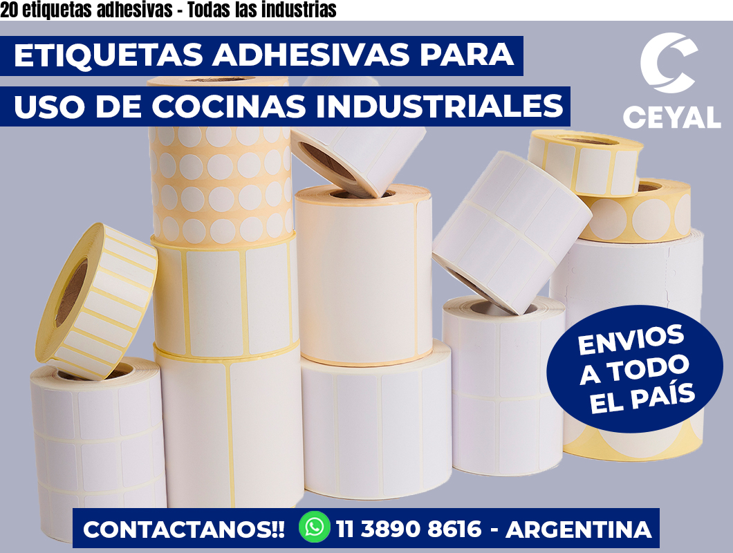 20 etiquetas adhesivas - Todas las industrias