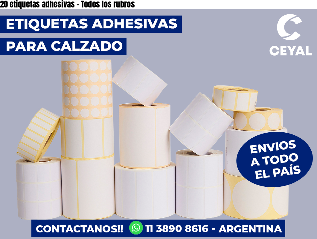 20 etiquetas adhesivas – Todos los rubros