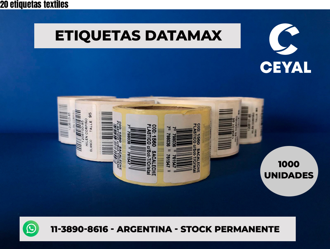 20 etiquetas textiles