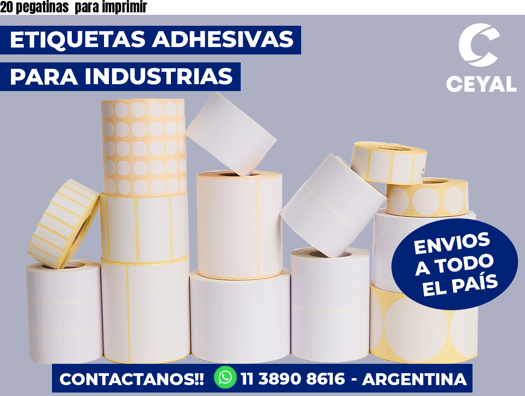 20 pegatinas  para imprimir