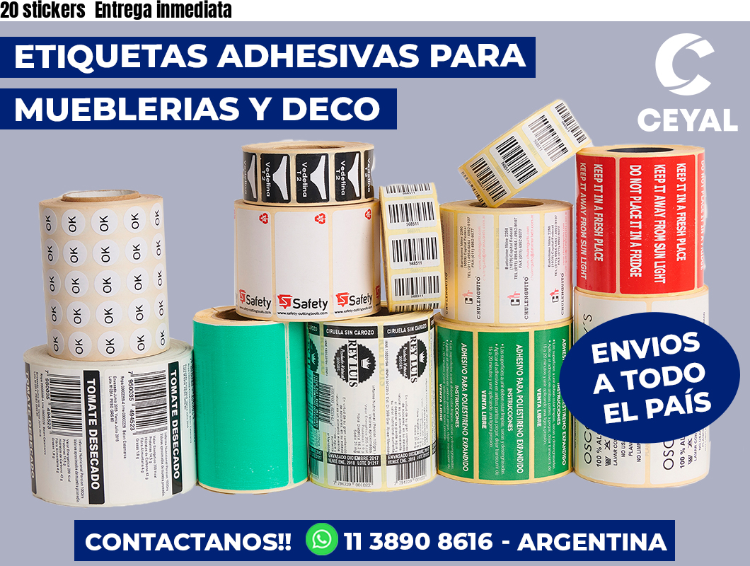 20 stickers Entrega inmediata