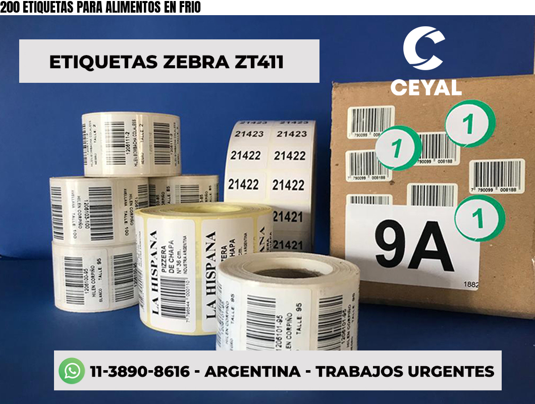 200 ETIQUETAS PARA ALIMENTOS EN FRIO