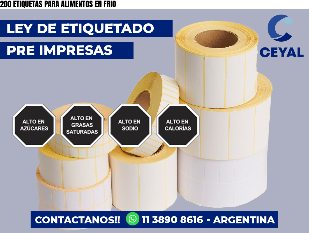 200 ETIQUETAS PARA ALIMENTOS EN FRIO
