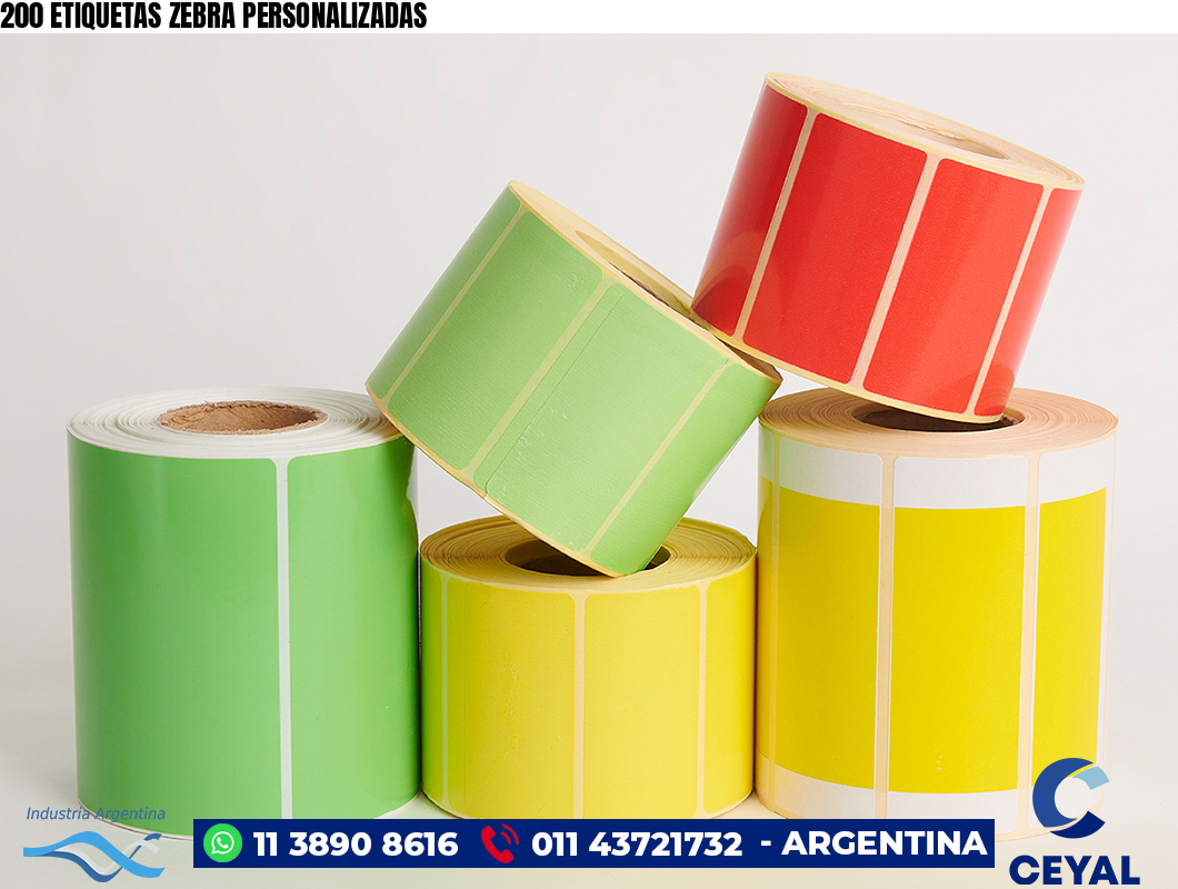 200 ETIQUETAS ZEBRA PERSONALIZADAS
