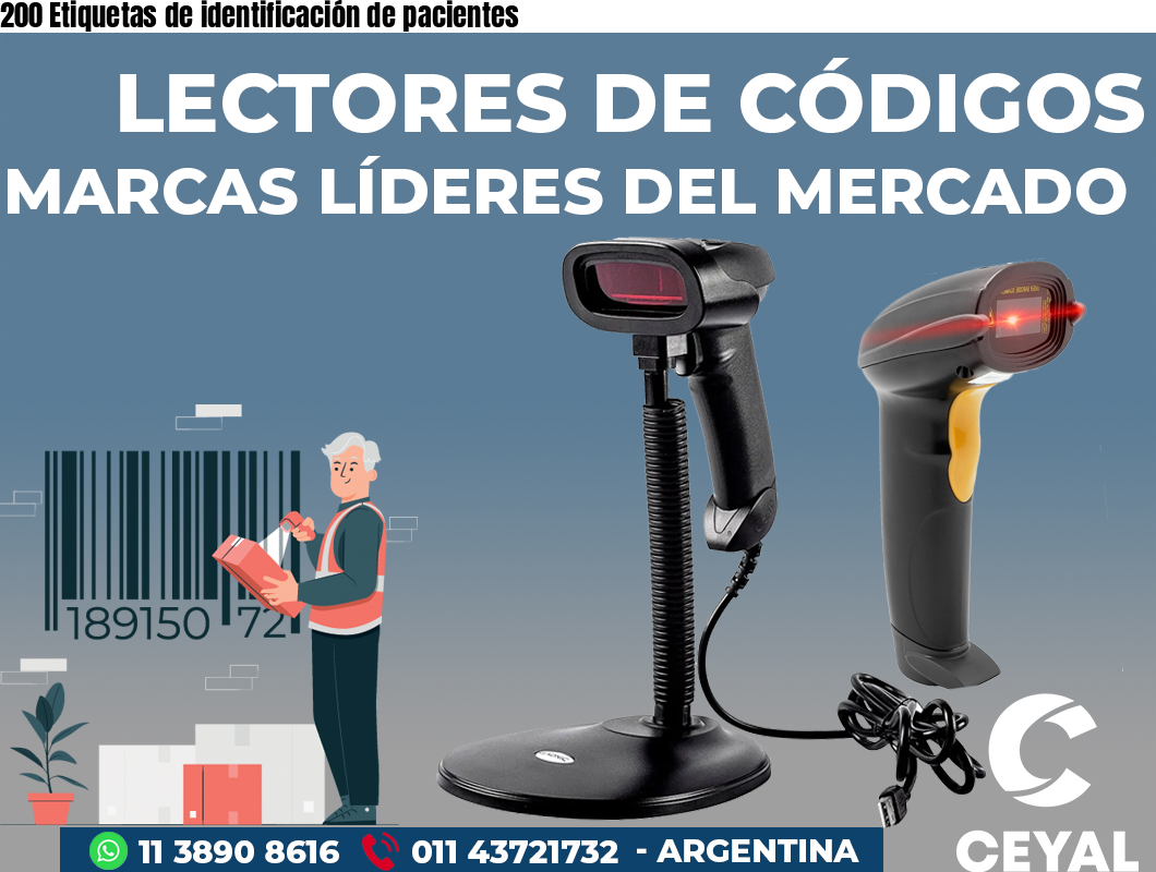 200 Etiquetas de identificación de pacientes