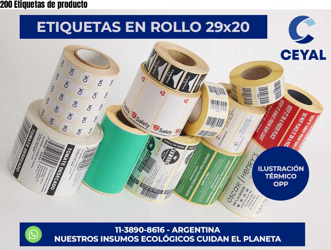 200 Etiquetas de producto