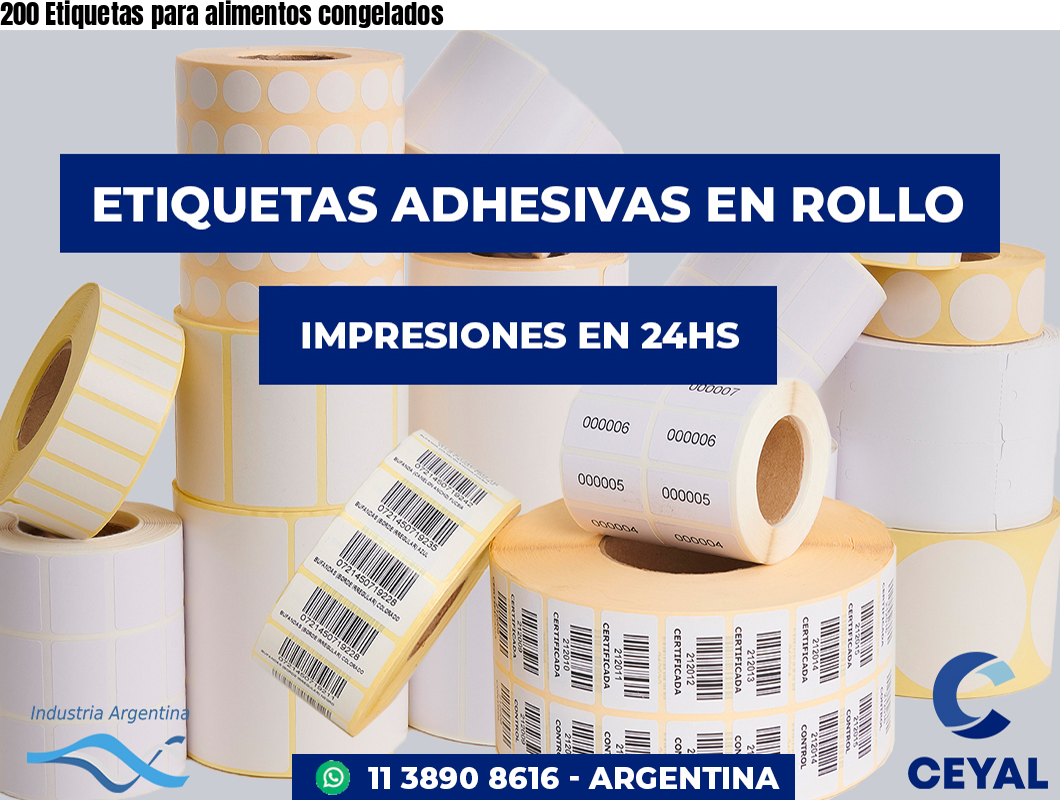 200 Etiquetas para alimentos congelados
