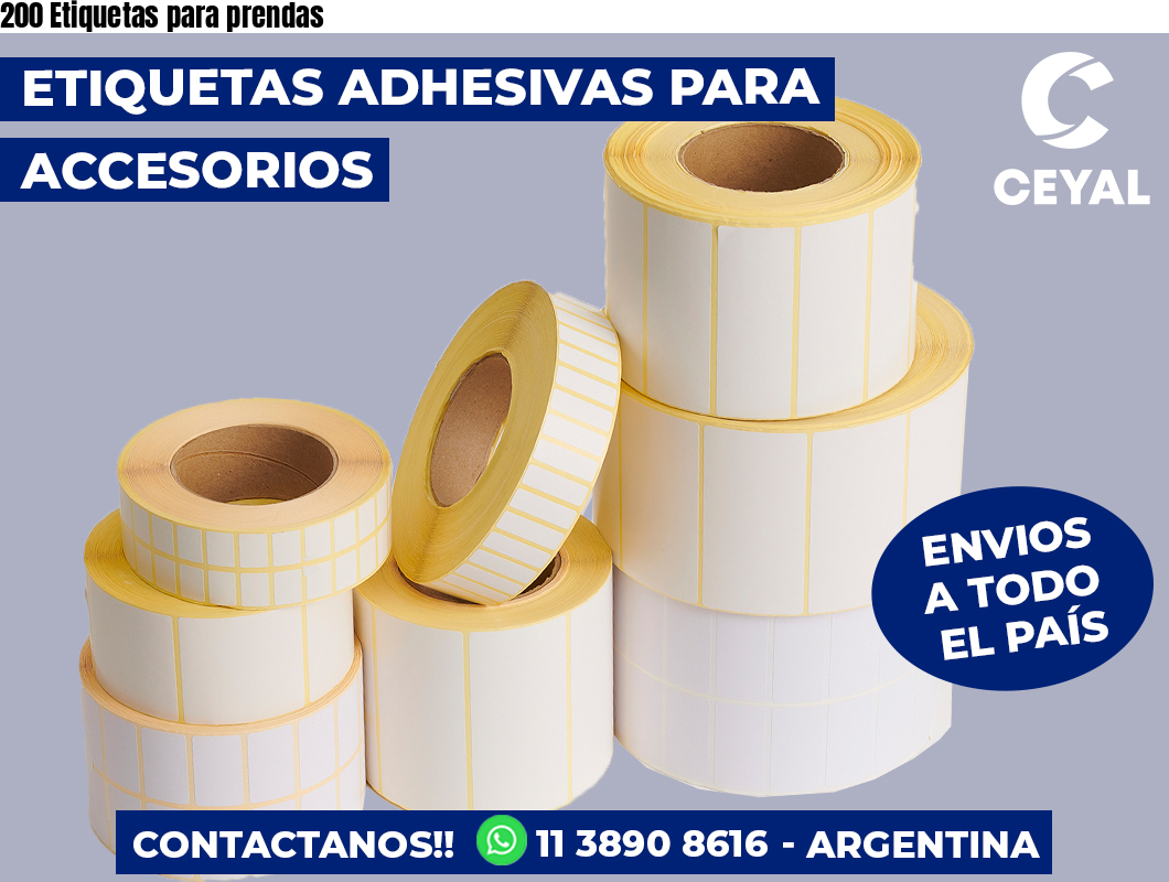 200 Etiquetas para prendas