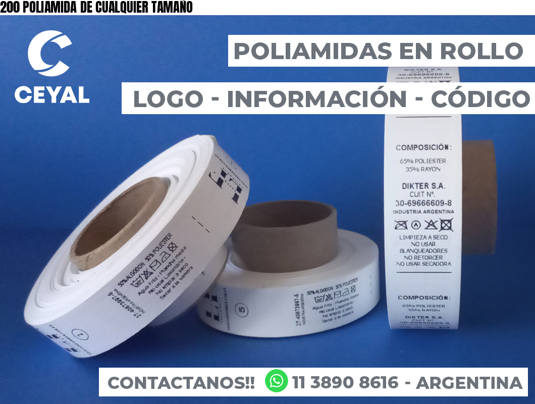 200 POLIAMIDA DE CUALQUIER TAMAÑO