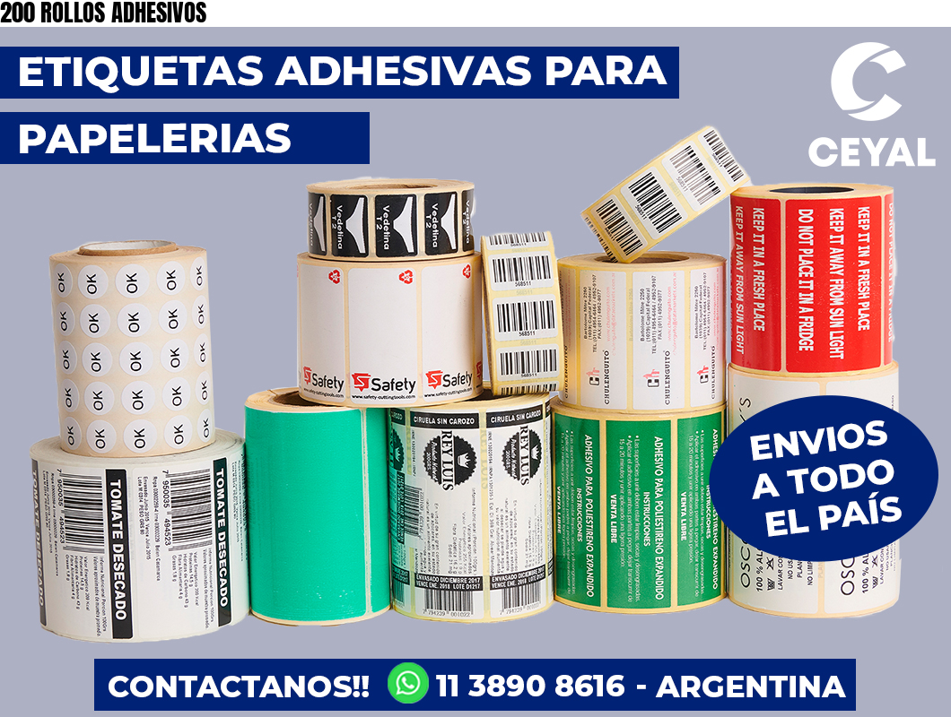 200 ROLLOS ADHESIVOS