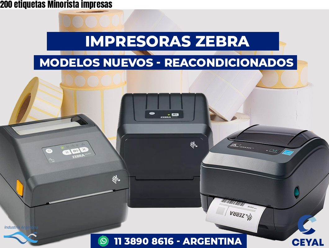 200 etiquetas Minorista impresas