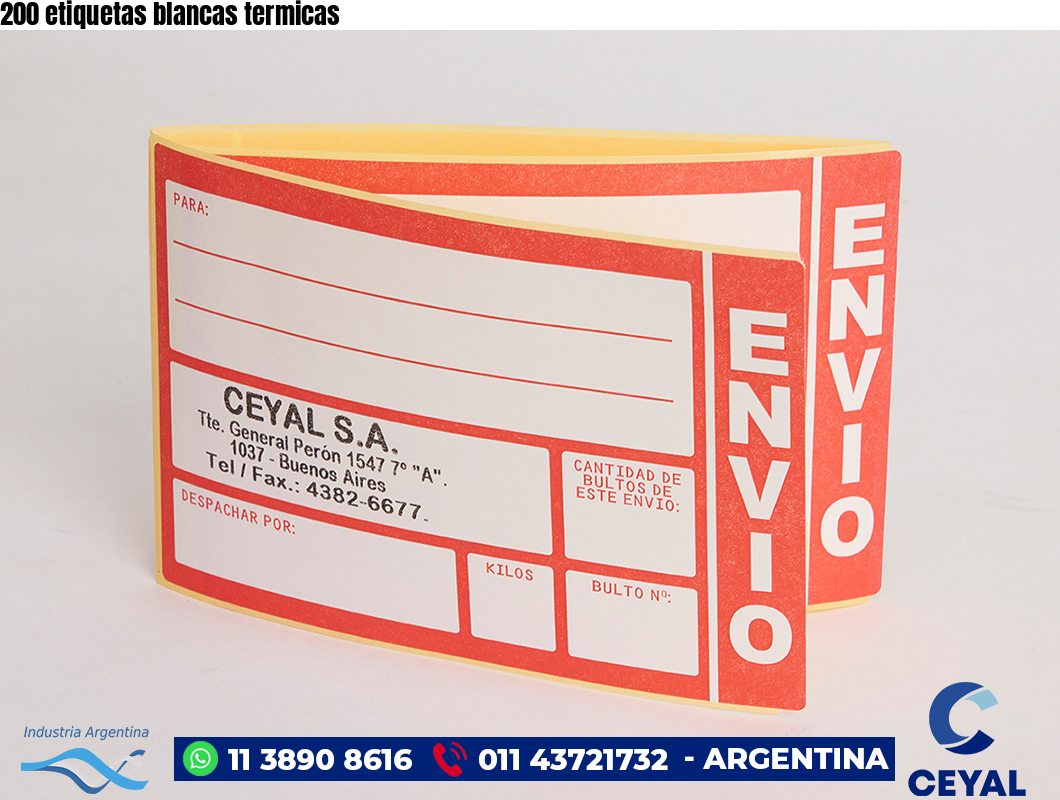 200 etiquetas blancas termicas