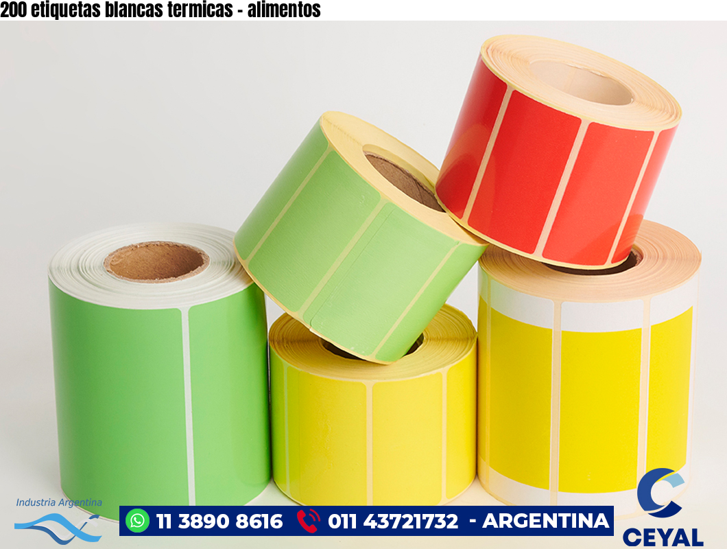 200 etiquetas blancas termicas – alimentos