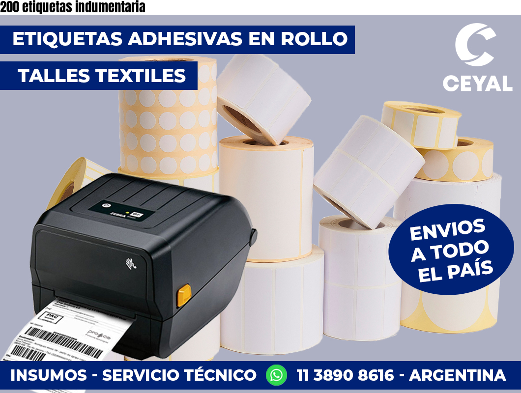 200 etiquetas indumentaria