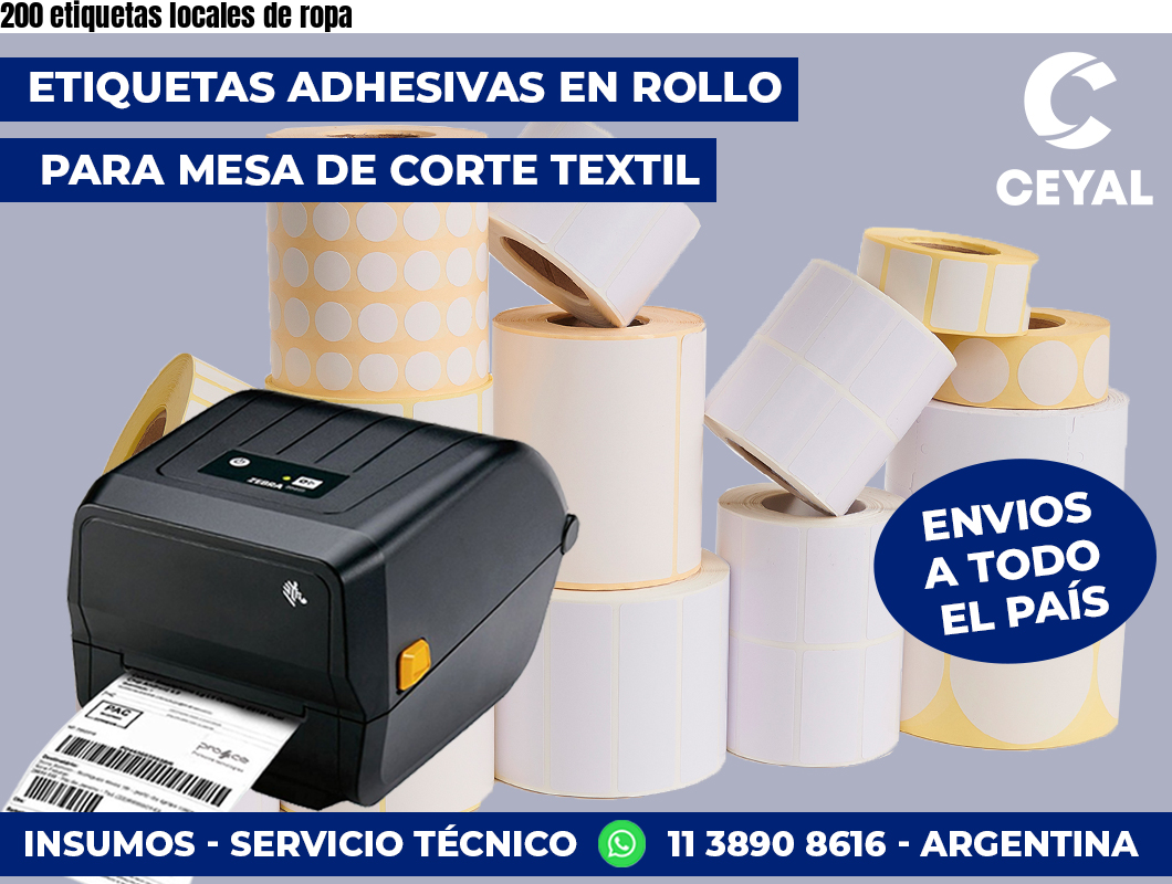 200 etiquetas locales de ropa