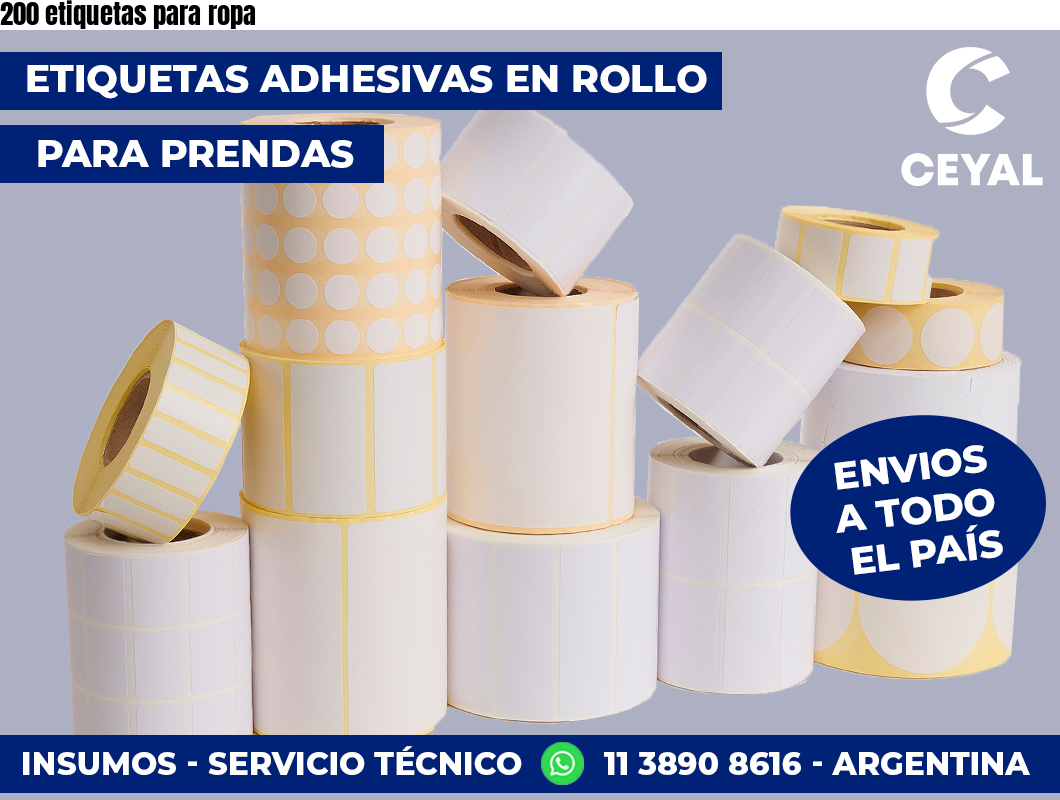200 etiquetas para ropa