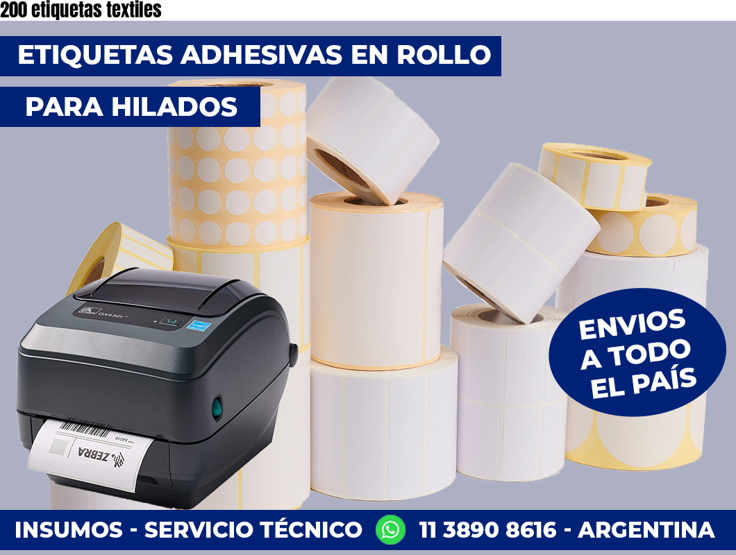 200 etiquetas textiles