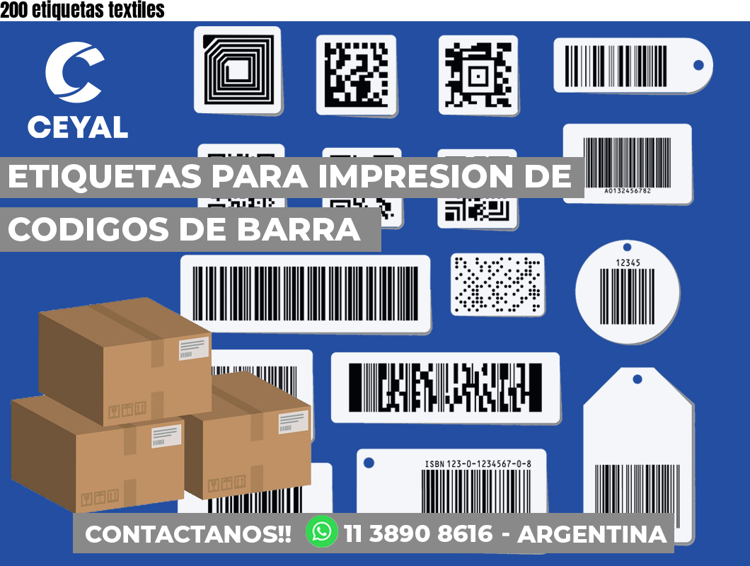 200 etiquetas textiles
