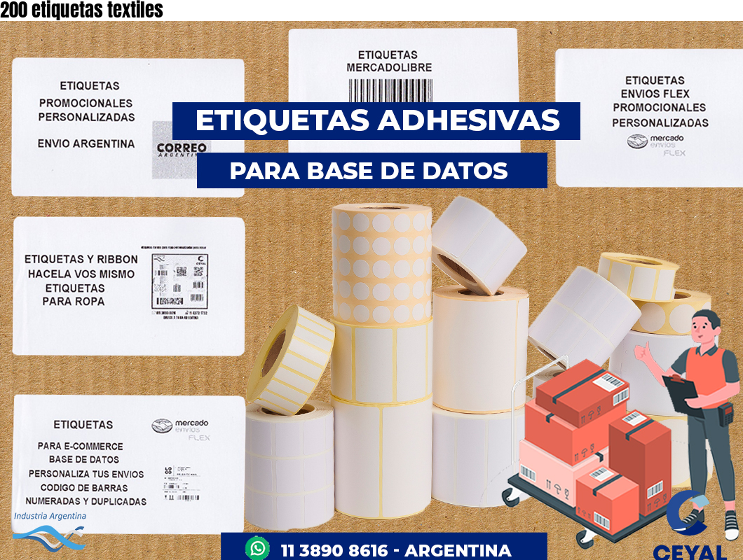 200 etiquetas textiles