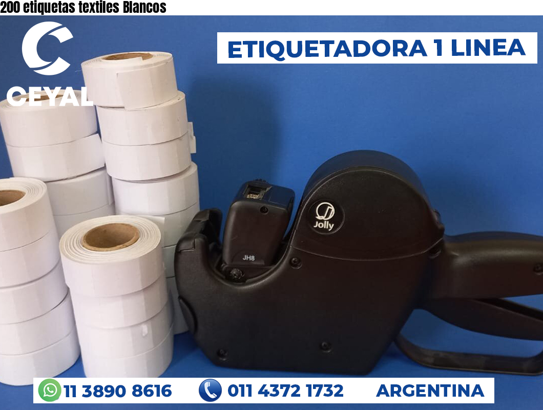 200 etiquetas textiles Blancos