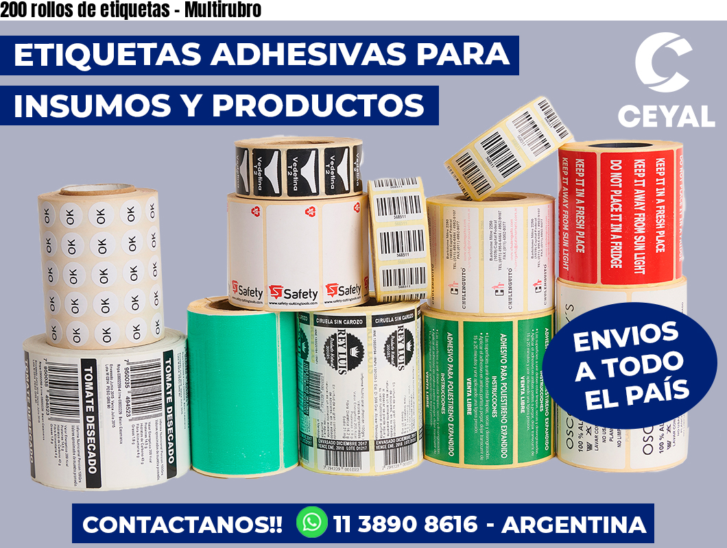 200 rollos de etiquetas - Multirubro