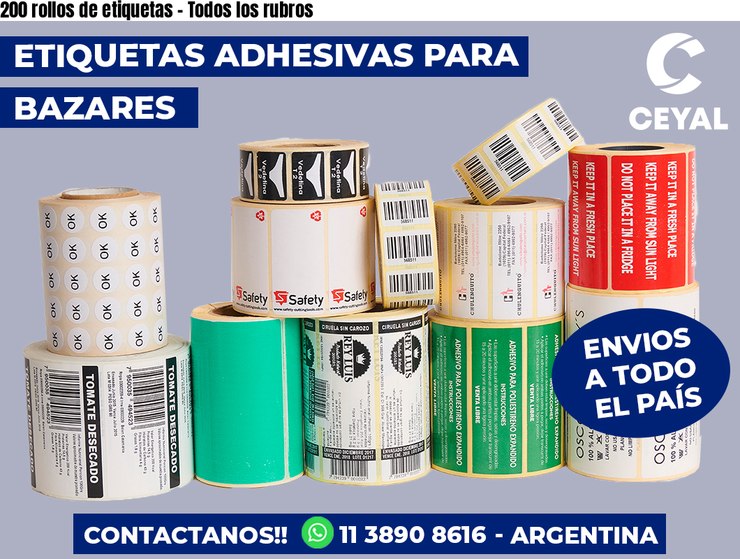 200 rollos de etiquetas - Todos los rubros