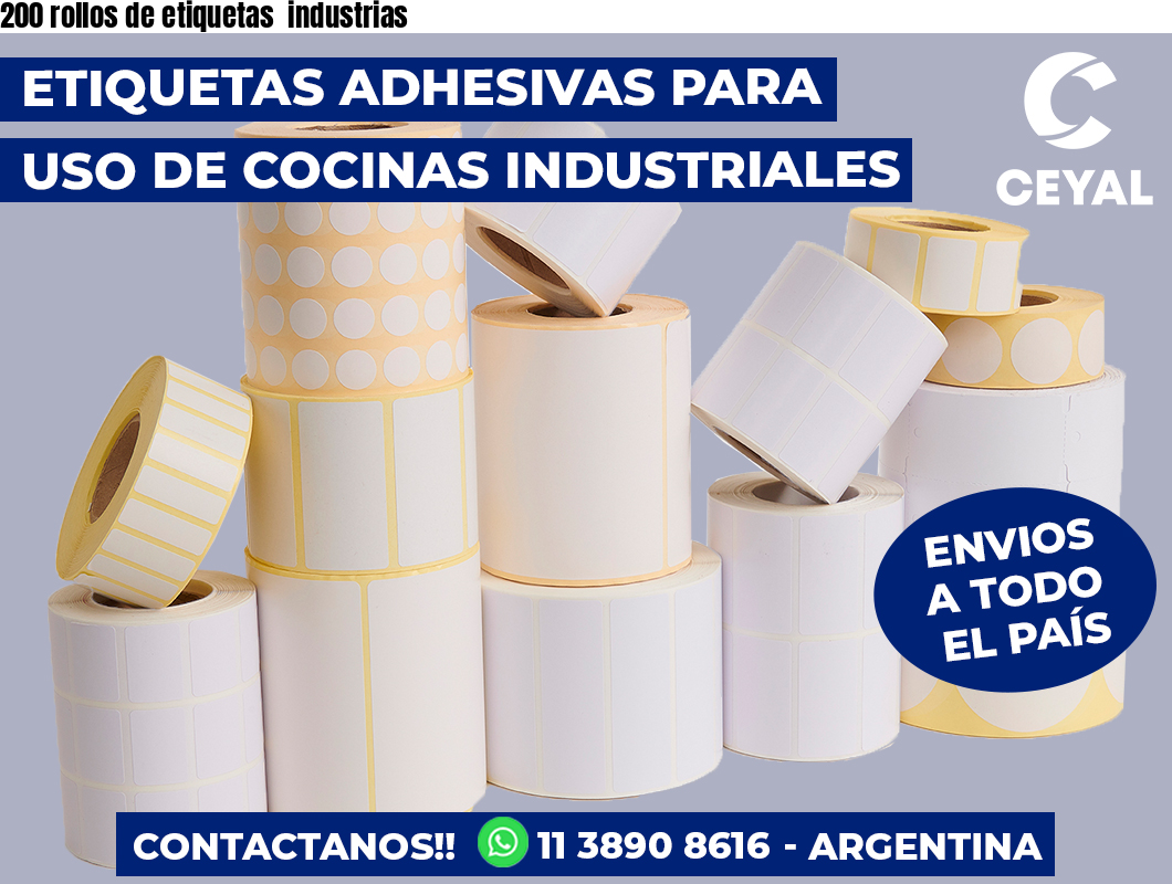 200 rollos de etiquetas industrias