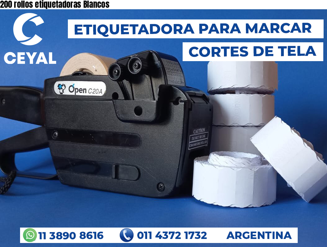 200 rollos etiquetadoras Blancos