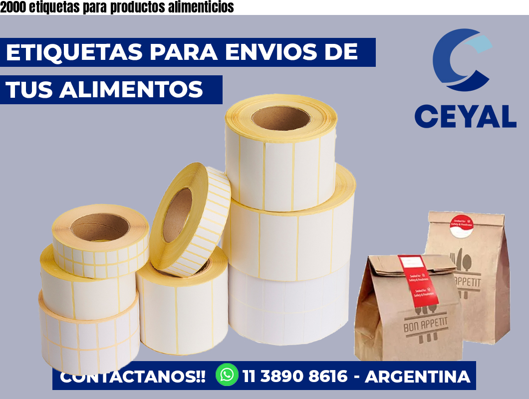 2000 etiquetas para productos alimenticios