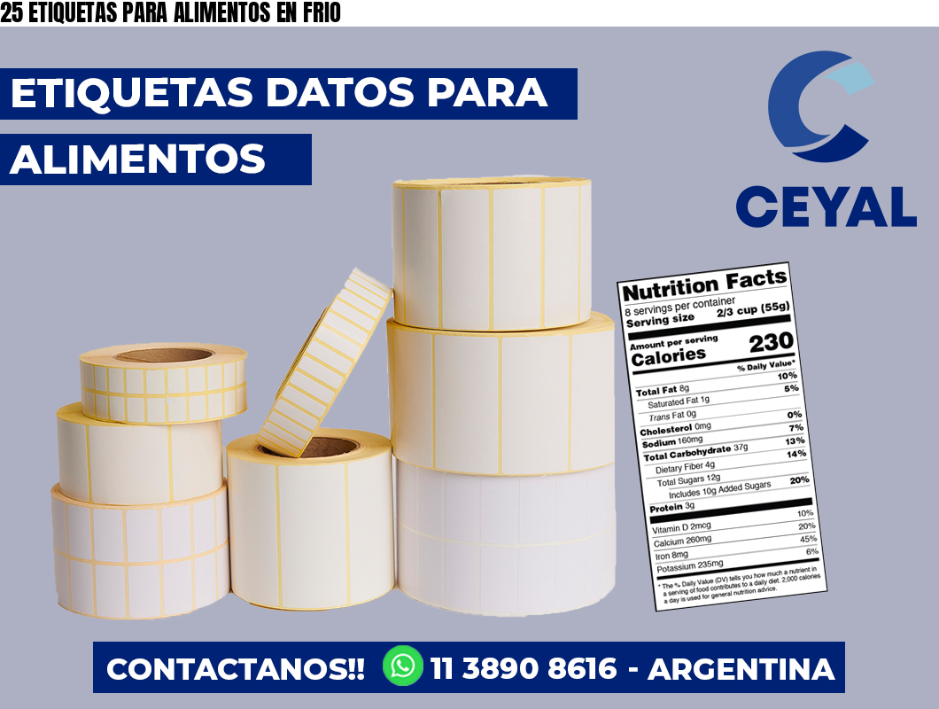 25 ETIQUETAS PARA ALIMENTOS EN FRIO