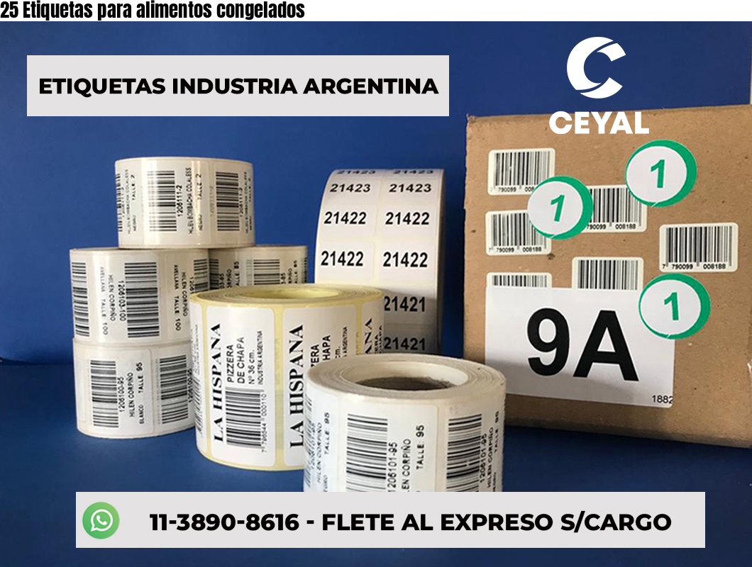 25 Etiquetas para alimentos congelados