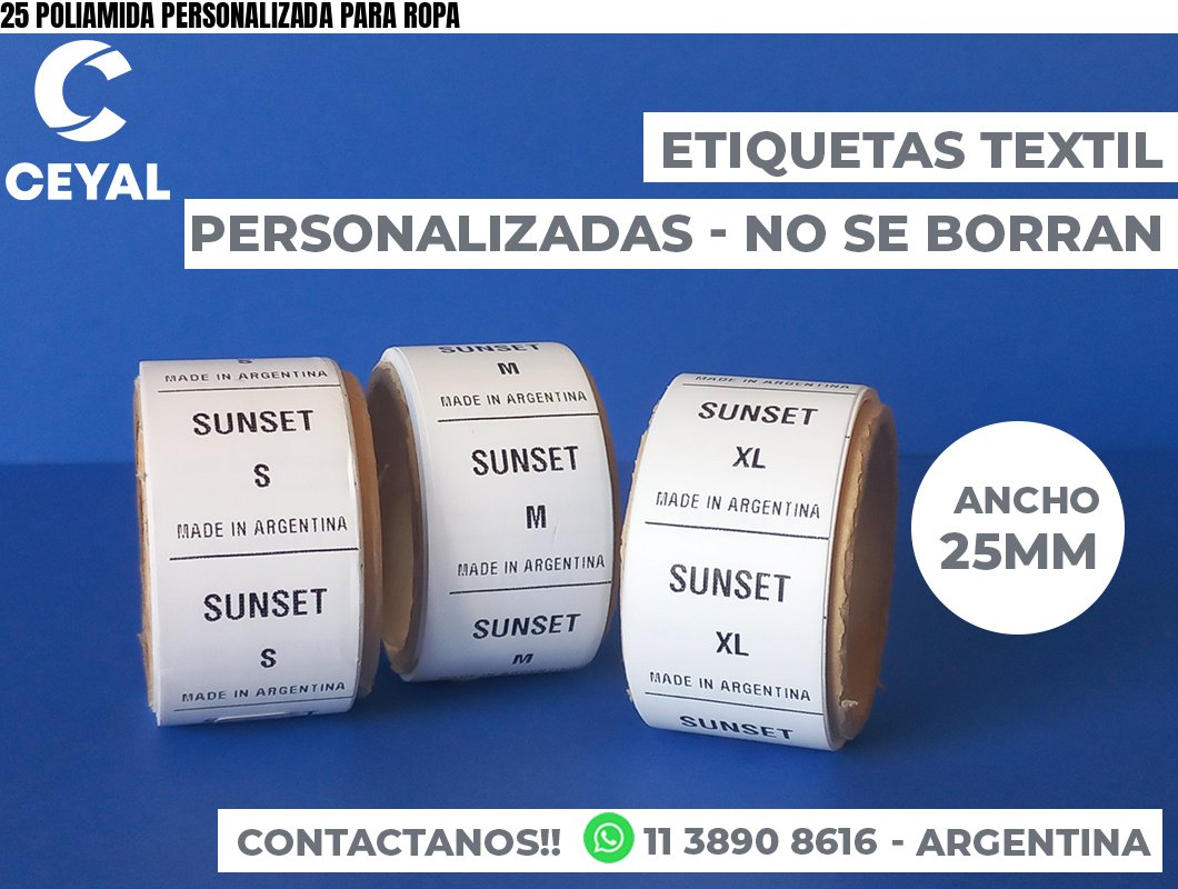 25 POLIAMIDA PERSONALIZADA PARA ROPA