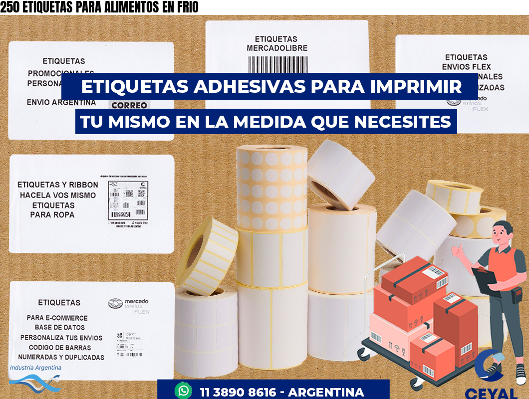 250 ETIQUETAS PARA ALIMENTOS EN FRIO
