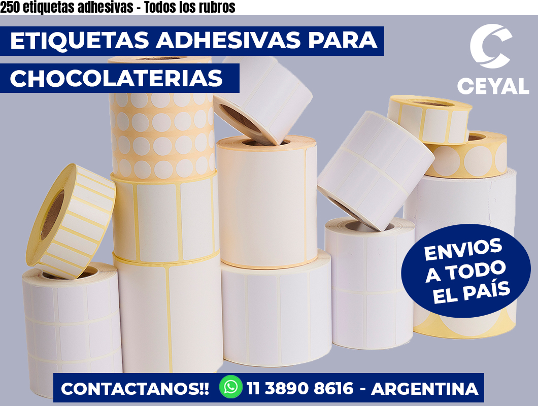 250 etiquetas adhesivas – Todos los rubros