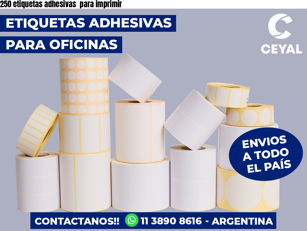 250 etiquetas adhesivas  para imprimir