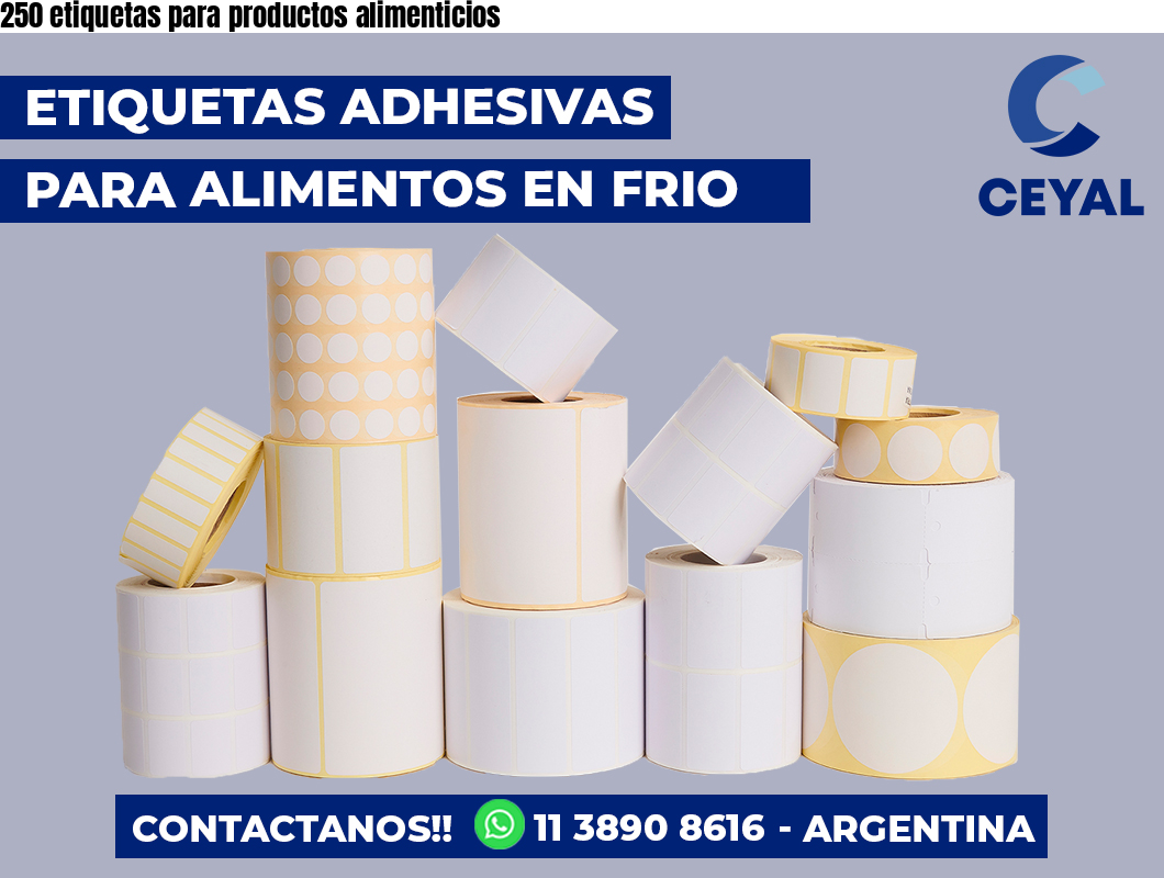 250 etiquetas para productos alimenticios